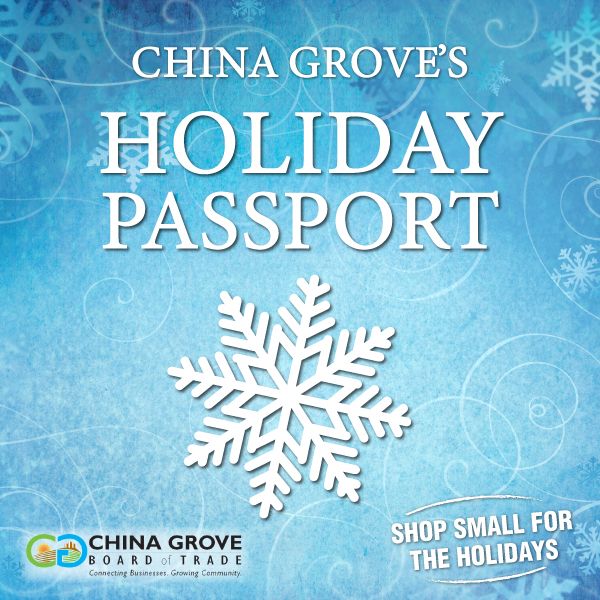 ChinaGroveBOT's tweet photo. Have you gotten your 10 stamps yet? Simply make a purchase at any of the participating businesses to get your Passport stamped. You must have at least 10 stamps for a chance to win a prize! All Holiday Passports must be turned in at Town Hall by end of day December 31st. https://t.co/jfL7u5HR8N