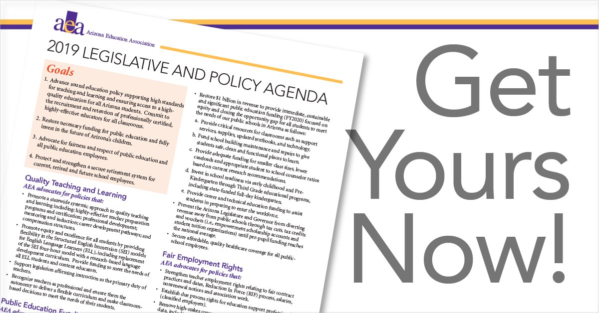 ArizonaEA's tweet photo. 2019 AEA Legislative and Policy Agenda: https://t.co/yJd4ZQWZj2 https://t.co/MiAdeLUMDZ