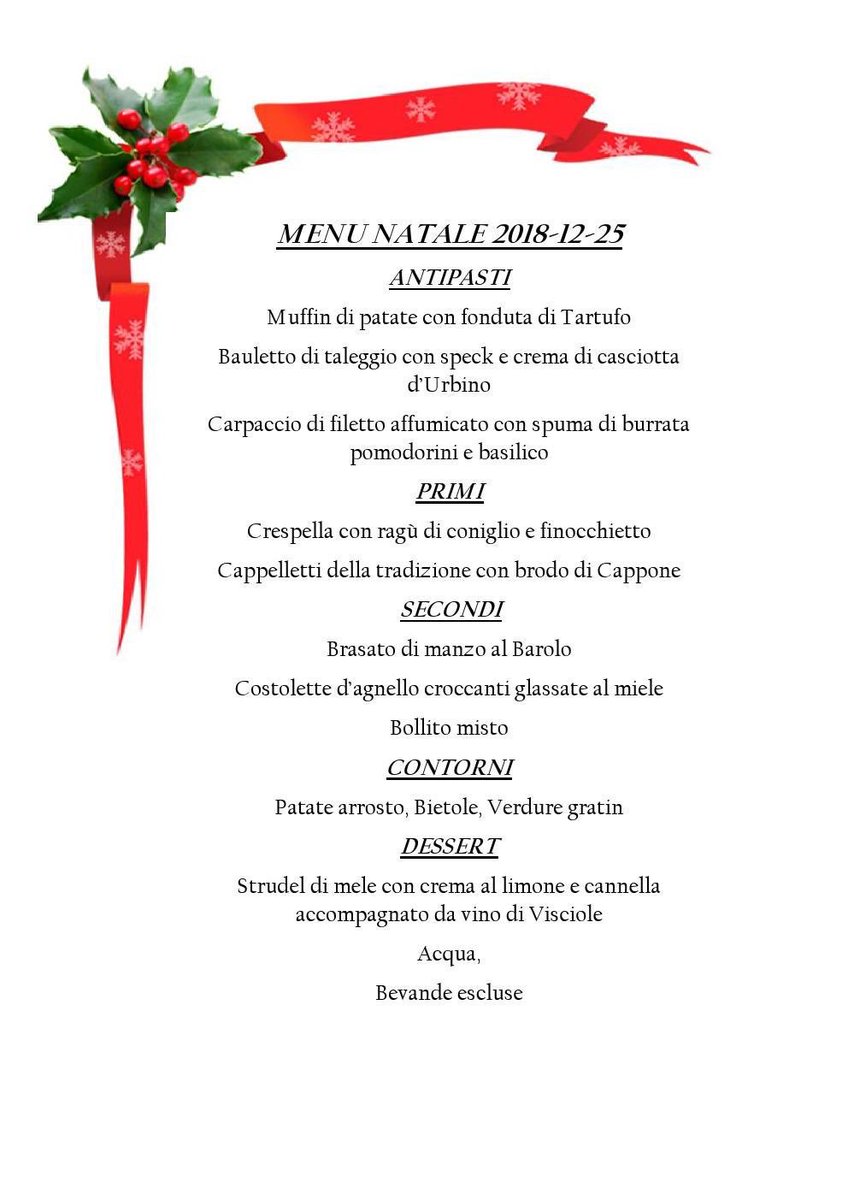 HotelMamianiUrb's tweet photo. ...NATALE CON NOI

Vi ricordiamo il nostro menù del pranzo di Natale...

Per info e prenotazioni Tel. +39 0722 322309 -info@hotelmamiani.it

#hotelmamiani #kispa #urbino #hotelmamianiurbino #natale2018

https://t.co/N8bzRuWPF5 https://t.co/rzwD2w0BES