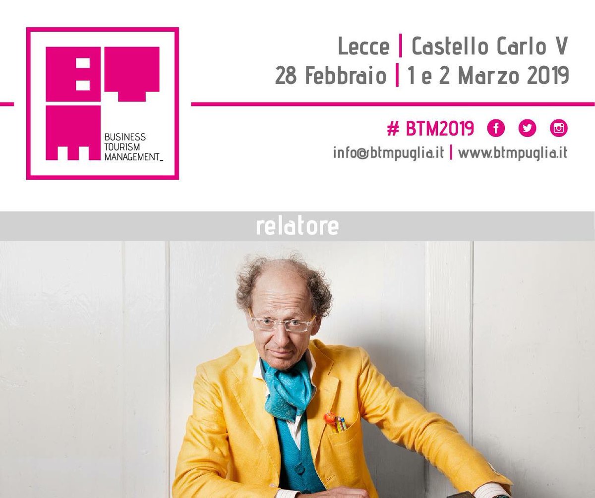 btmitalia's tweet photo. Albergatore dallo spiccato senso per la salvaguardia dell’ambiente, @michilcosta è un imprenditore impegnato anche nel sociale.
Sarà ospite di #BTM2019, a #Lecce, il 28 febbraio nella giornata dedicata al mondo dell'Ospitalità.
Registrati come visitatore📌 https://t.co/7YIPi3695U https://t.co/WOc5PQPuEC