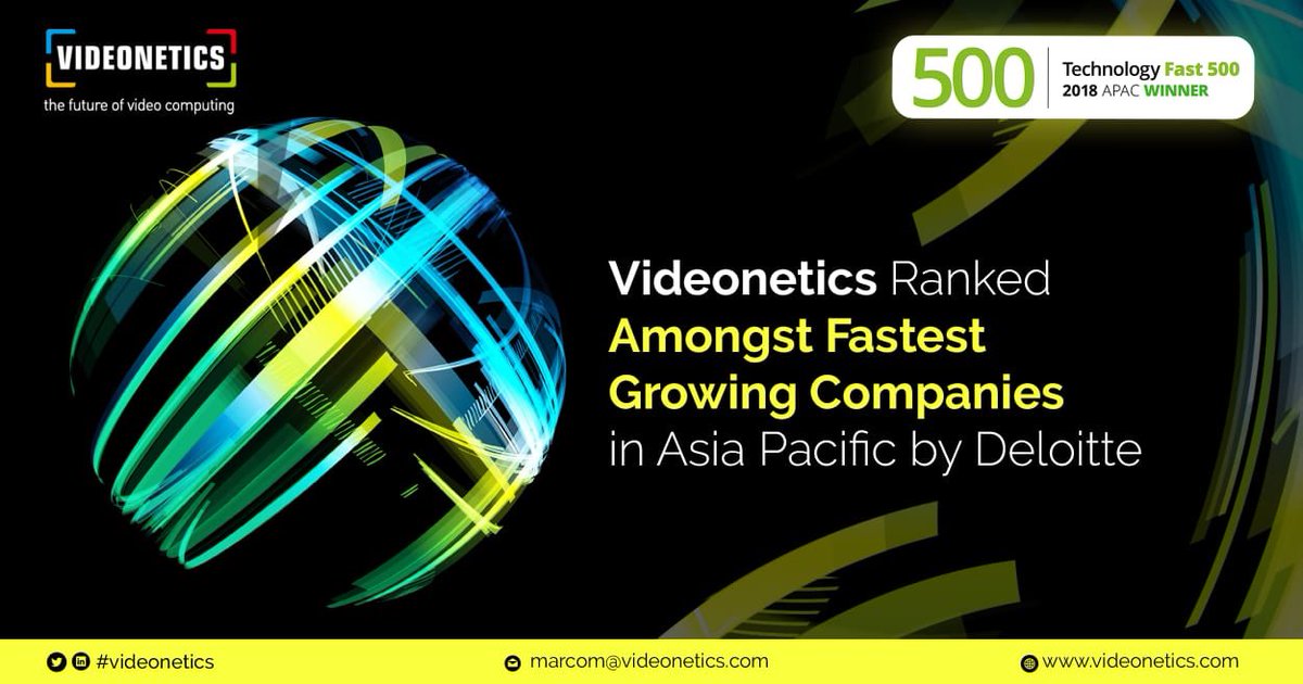 AVINASHVTPL's tweet image. #Fast500APAC #VIDEONETICS Videonetics is proud to be recognised as Deloitte Technology Fast 500 ASIA PACIFIC WINNER..