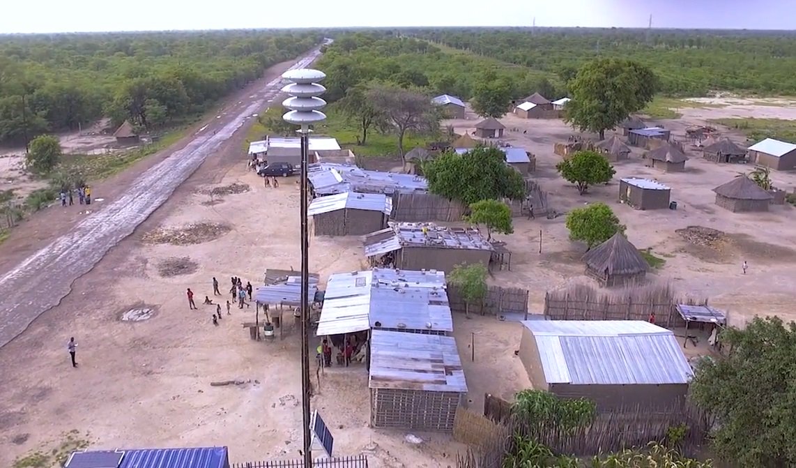 Early telecoms warning system installed in Kasaya village, prone to floods, in Zambia