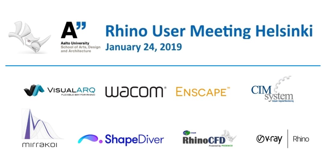 Mirrakoi is going to present at the Rhino User Meeting in Helsinki, 24 January 2019: events.mcneel.eu . #rhino