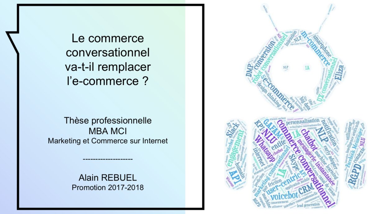 fumannn's tweet photo. Comme annoncé précédemment, j'ai le plaisir de vous présenter ma thèse professionnelle concluant mon année de formation au #MBAMCI de l'Institut Léonard de Vinci à Paris la Défense. Si intéressé par le #commerceconversationnel, MP moi ;-) #chatbot #IA
https://t.co/G7WT4th4DR https://t.co/0HhTgYeR04
