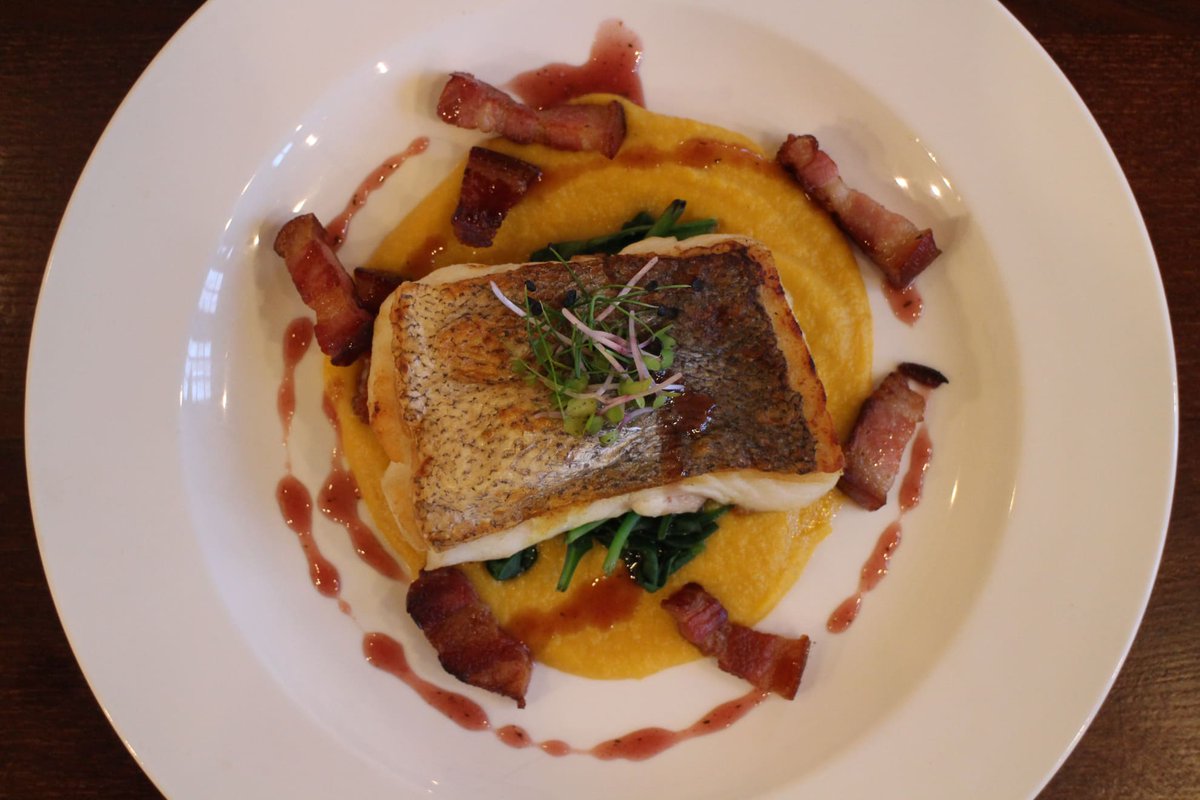 Who says you have to eat turkey at Christmas? 

We've got a choice of mains on our festive menu, including this stunning Pan Roasted Hake Fillet, Butternut Puree, Pancetta and Red Wine Reduction.