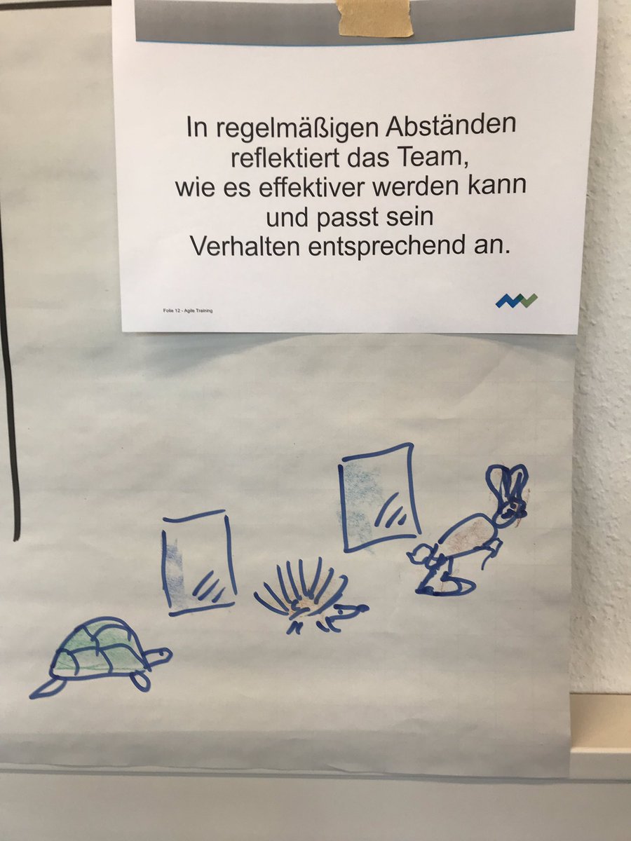marcloeffler's tweet image. Trainingsteilnehmer malen das agile Manifest. Sehr schön 😀 #agilebasics #training #agilemanifest