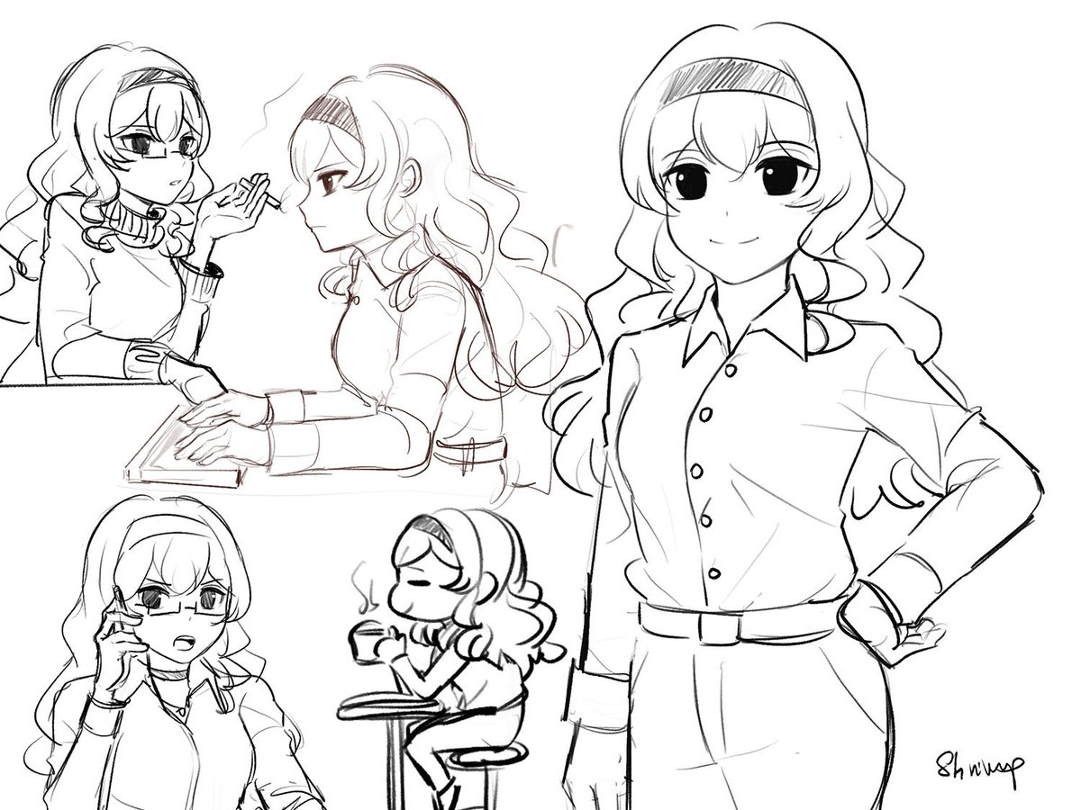 I was away for the holidays and my internet died when I came back. But i doodled some mayakuro office AU and a lot of Claudine(s) on my iPad /.\ 