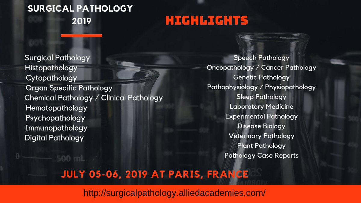 Pathologyevent's tweet image. Know what the highlights of Surgical Pathology 2019 are and present a Speech on your interested topics @ surgicalpathology.alliedacademies.com 
@GRIPE_Tweets @USGIPS @Epathology @CytologyHist @RevealBio @SocPediPath @Pathology3636 @ClinExpPathol @SUNYUpstatePath @DigPathologyRev @PathologySBP
