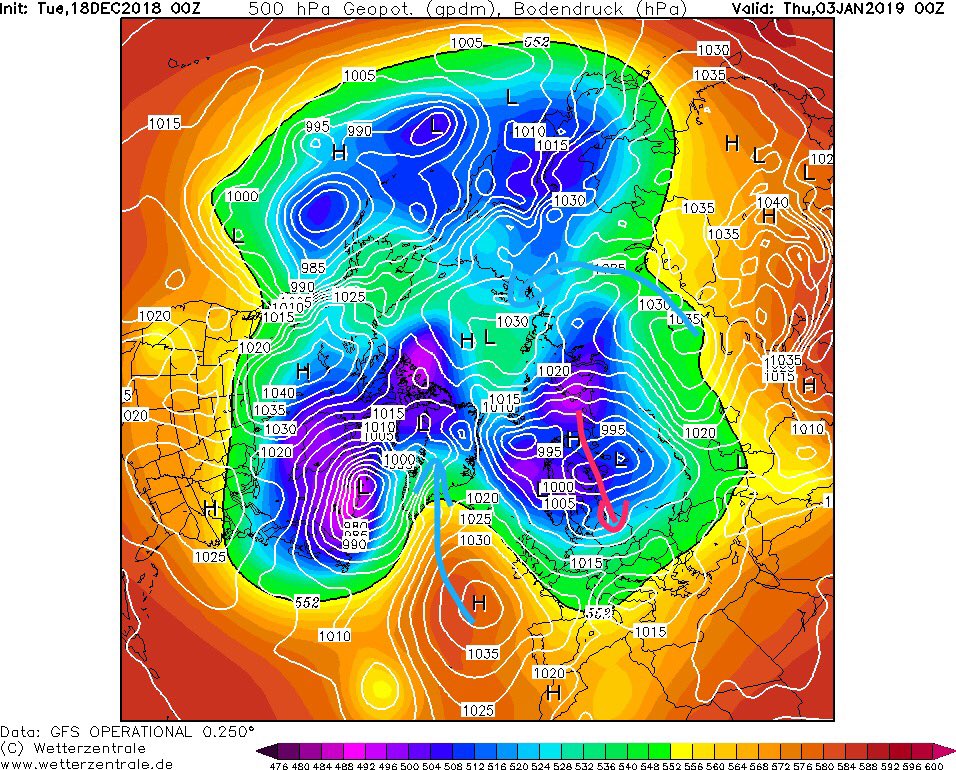 iMeteo1's tweet photo. Some thing very,very interesting been shown on #GFS 00z run its far out but couple of days and we would go in to a completely blocked pattern if this is wright https://t.co/5gnqg2kSsI