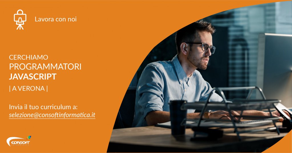 Consoftsrl's tweet photo. #ConsoftInformatica seleziona #programmatori #Javascript a #Verona con esperienza minima o consolidata nella figura. Inserimento con contratto a #TempoIndeterminato.
Inviare il #CV a: selezione@consoftinformatica.it
#veronalavoro #lavoro #offertadilavoro #coding #developer #java https://t.co/8y8IPgbaue