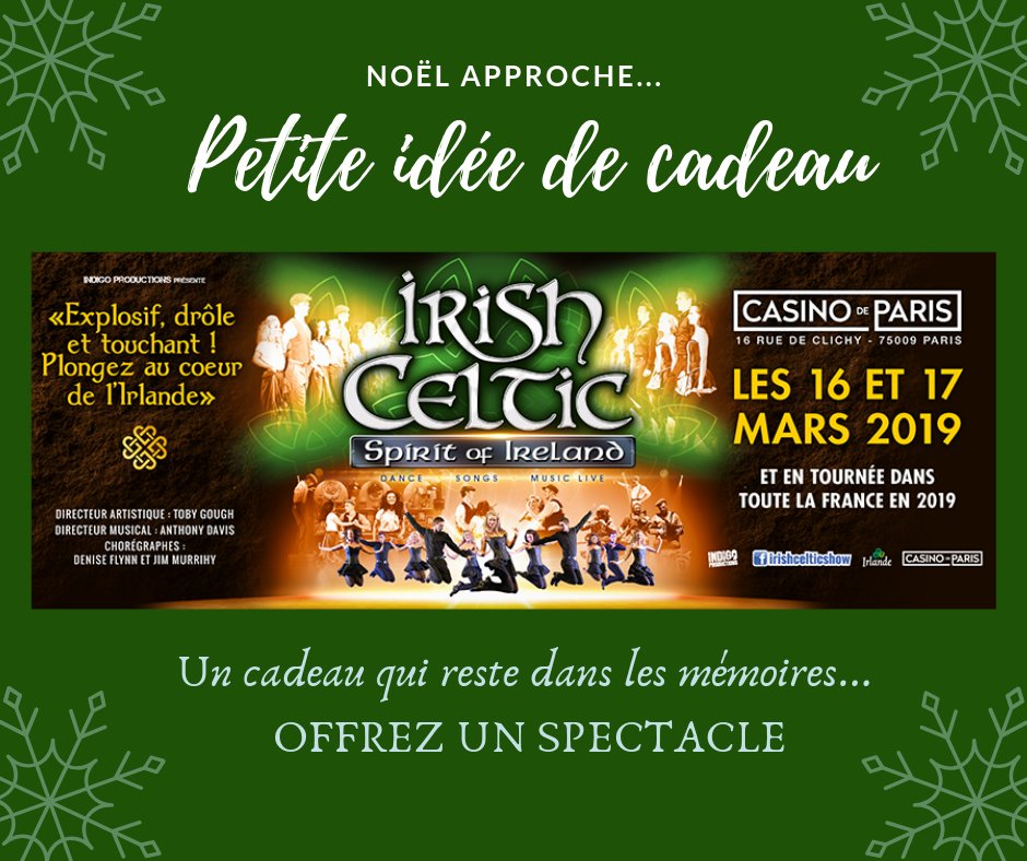 Venez découvrir avec tous vos proches l'histoire de Paddy et son pub en Mars 2019 🍀 En tournée dans toute la France - Le 16 &amp; 17 Mars au <a href="/leCasinodeParis/">Casino de Paris</a> #spectacle #irishceltic #show #cadeau #noel2018 #danseceltic #spiritofireland Billetterie ➡️ bit.ly/2A5FS8C