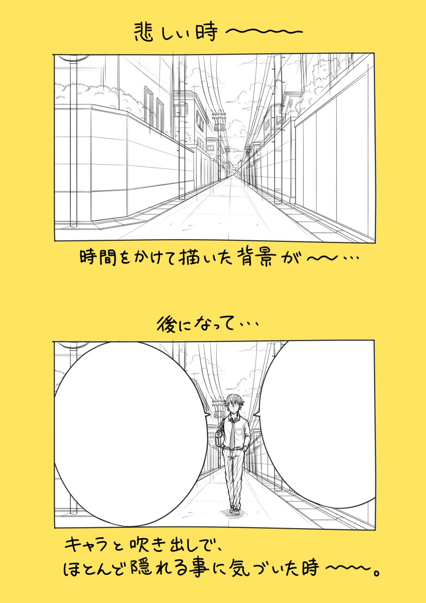 コハラモトシ アニワル単行本発売中 Twitterren 背景 キャラ 吹き出しと パーツごとに作画するのでこうなる 悲しい時