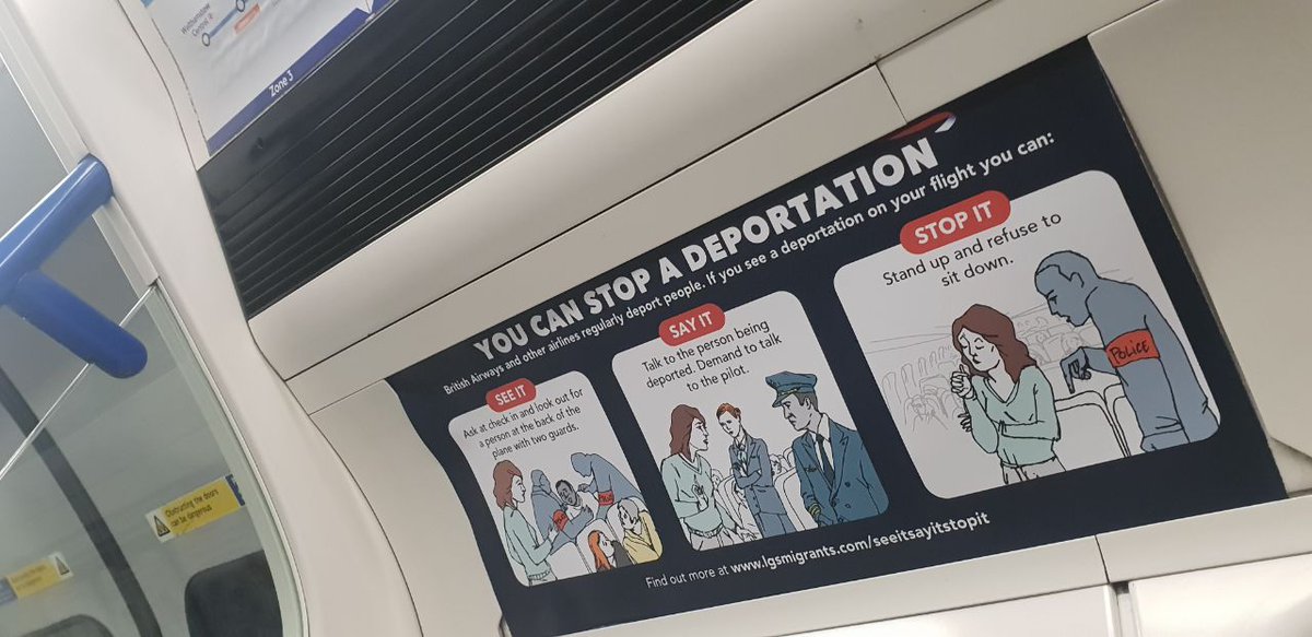 JGrantTrainer's tweet photo. See It. Say It. Stop It. Look at these new tube ads demanding @British_airways stop its carrying out forced deportations! (Please retweet!) https://t.co/feFXbwWMC3