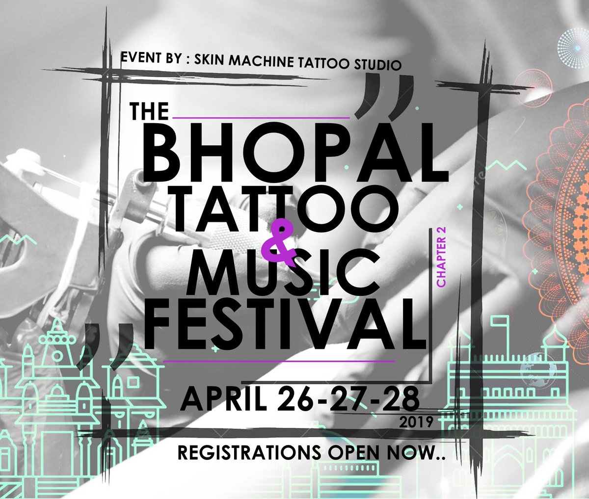 Aakashtheking's tweet photo. Welcome to the 2nd Bhopal Tattoo Festival April 26-28 2019, After the success of previous one, the festival will again bring together some of the best international and national tattoo artists. This year we will shake the city of Lakes again with amazing multi entertainment. https://t.co/TbjQY3wxIV