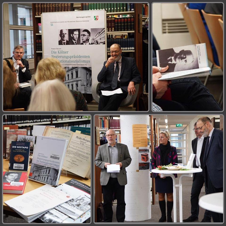 BezRegKoeln's tweet photo. „Die Kölner #Regierungspräsidenten im #Nationalsozialismus“ - nach der #Begrüßung durch unseren Vize-RP Wilhelm #Steitz präsentierten Dr. Robert Becker und Dr. Ulrich #Soénius, Vorsitzender des #Kölnischen #Geschichtsvereins, den Kolleginnen und Kollegen das Buch. https://t.co/QGpcQ3lyxs