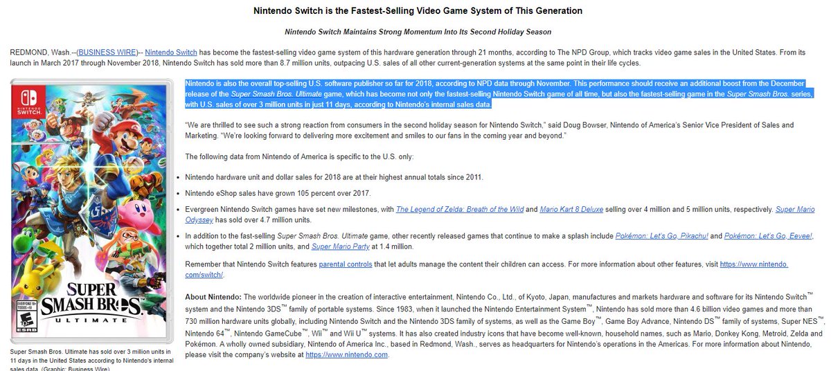 Super Smash Bros. Ultimate is the fastest-selling game in the