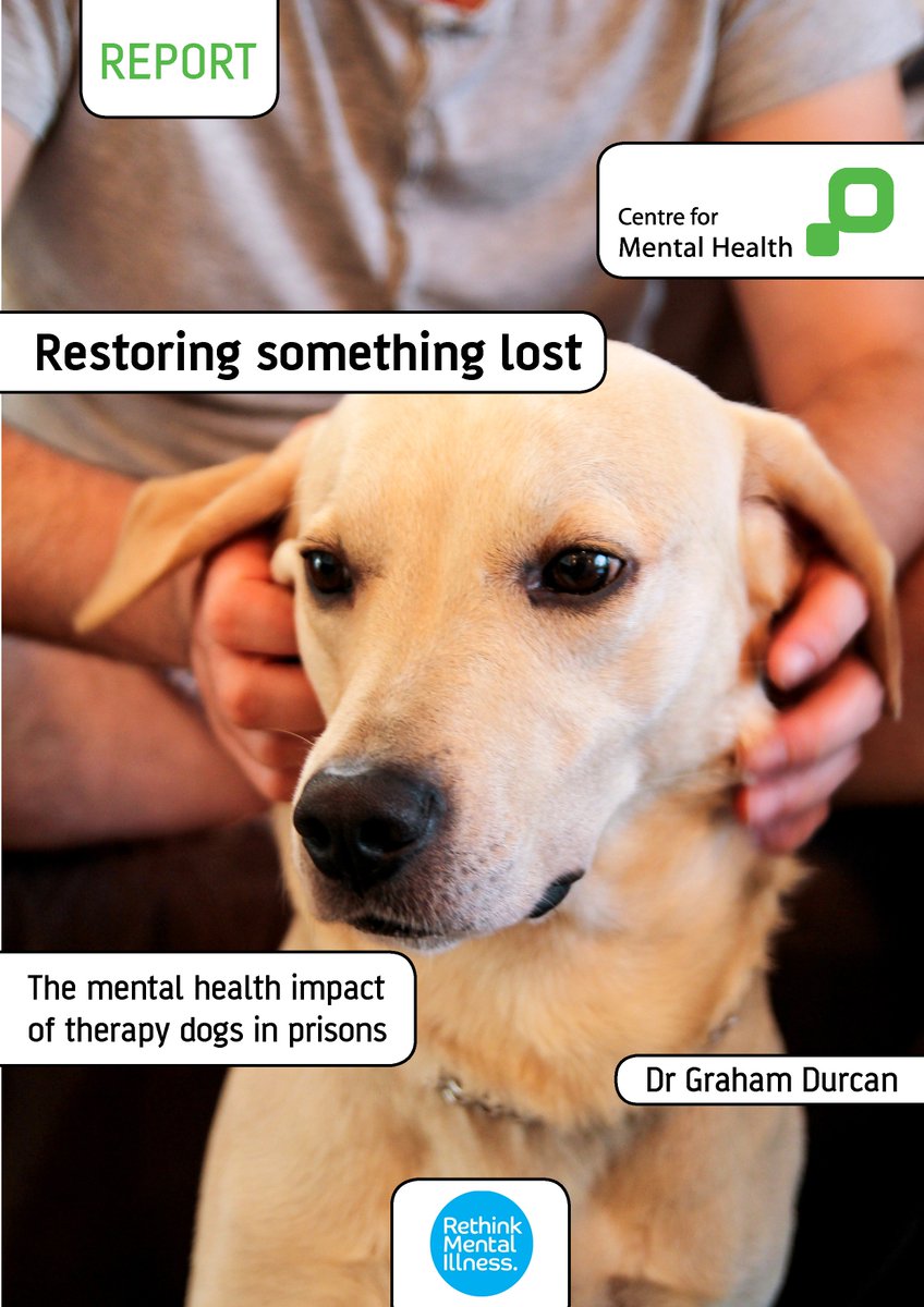 We're excited for the launch of our new report tomorrow, looking at the impact of therapy dogs in a prison setting - follow #RestoringSomethingLost for latest updates. 

<a href="/Rethink_/">Rethink Mental Illness</a> <a href="/hmpps/">HMPPS</a> <a href="/_Sarah_Hughes_/">Dr Sarah Hughes</a> <a href="/Andy__Bell__/">Andy Bell</a> <a href="/Jan_CMH/">Jan Hutchinson</a> <a href="/Mental_Elf/">The Mental Elf</a>