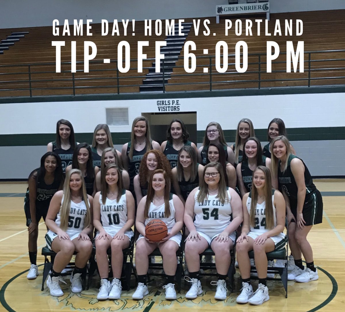 BballLadyCats1's tweet photo. Wake up! It’s Game Day! Lady Cats (7-5) host Sumner County rival Portland (3-6) in a non-district match up. JV @ 3:30 Varsity @ 6-boys to follow. Last home game before the Christmas break so come out &amp; cheer on your basketball teams! https://t.co/BeqzZFDWLc