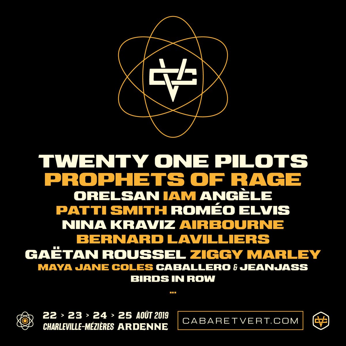 CabaretVert's tweet photo. TADAM !
@twentyonepilots @prophetsofrage @Orel_san @IAM @angele_vl @RomeoElvis @NinaKraviz @Airbourne  
@mjcofficial @wearebirdsinrow 
https://t.co/8kv9J09Htc https://t.co/574jGlLuOs