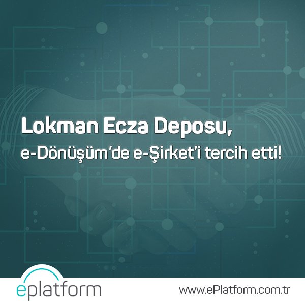 Lokman Ecza Deposu, e-Fatura ve e-Arşiv Fatura çözümü için e-Şirket'i tercih etti.

Ayrıntılı bilgi için: eplatform.com.tr/tr/haberler

#ePlatformTr #eŞirket #eDönüşüm #eFatura #eArşivFatura