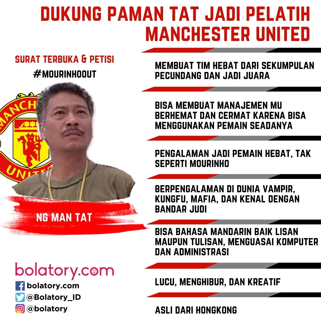 Bolatory_ID's tweet photo. Tolong kawan-kawan, bantu kami menyampaikan aspirasi agar bisa didengar Manchester United untuk segera menunjuk Paman Tat sebagai pelatih. @suarasupporter @SerieA_Lawas @infosuporter @SuporterFC @MafiaWasit https://t.co/Dk48X52chC