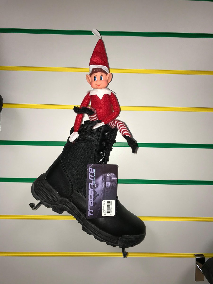 Elf must be getting ready for the #cold and #icy weather this winter as he is hiding in our <a href="/TracerliteUK/">Tracerlite UK</a> boots today! #elfonashelf