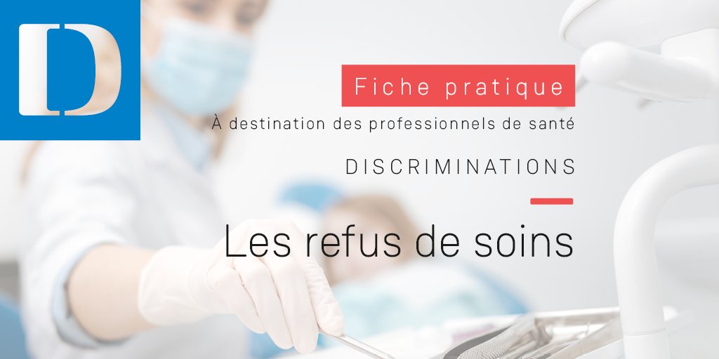 Defenseurdroits's tweet photo. [Fiche pratique] Qu’est-ce qu’un refus de soins ? Que dit la loi ? Comment prévenir les refus de soins ? Une fiche pratique à destination des professionnels de santé pour s’informer et combattre les refus de soins discriminatoires.
https://t.co/W1KdtzOcCz https://t.co/uivlSauBIE