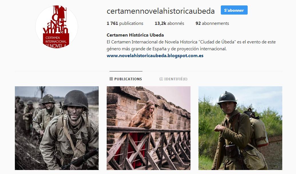 En nuestro avance por la mitad de diciembre nos colocamos en los 13.200 seguidores en el "Instagram" del Certamen Internacional de Novela Histórica "Ciudad de Úbeda".

novelahistoricaubeda.blogspot.com/2018/12/saltam…