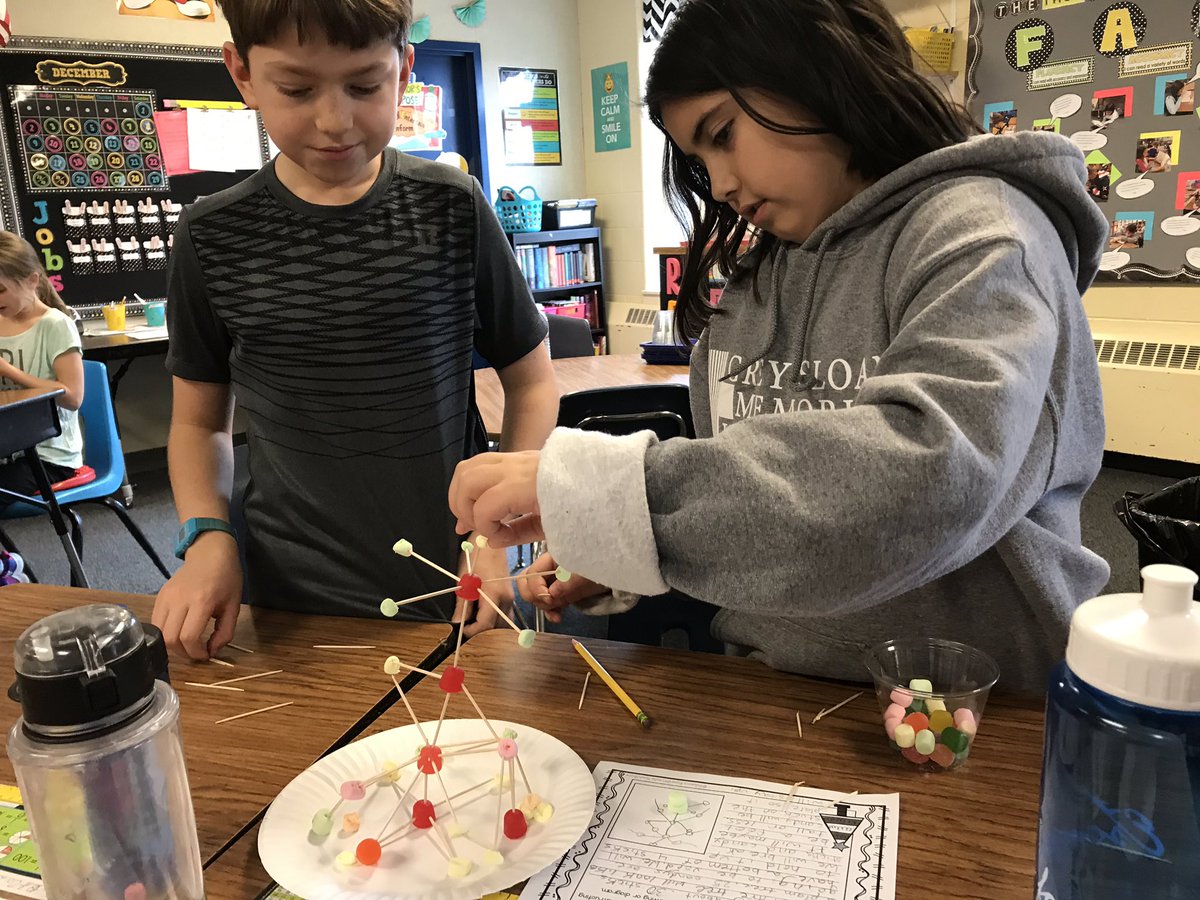 We loved our Holiday STEM challenge- constructing trees from candy and toothpicks.