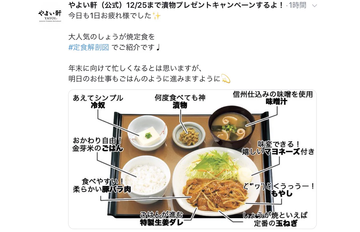 しょうが焼き定食の説明書きの思い切りの良さｗｗｗうっうーｗｗｗ