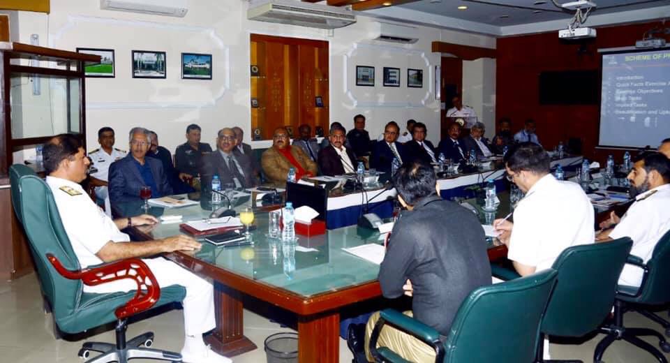 wasimakhtar1955's tweet photo. Attended a coordination #meeting regarding the Multinational #NavalExercise #AMAN-2019, presided by #CommanderKarachi, #PakistanNavy Rear Admiral Asif Khaliq HI(M) at the #COMKAR Office #Karachi https://t.co/3oyhoZkMHY