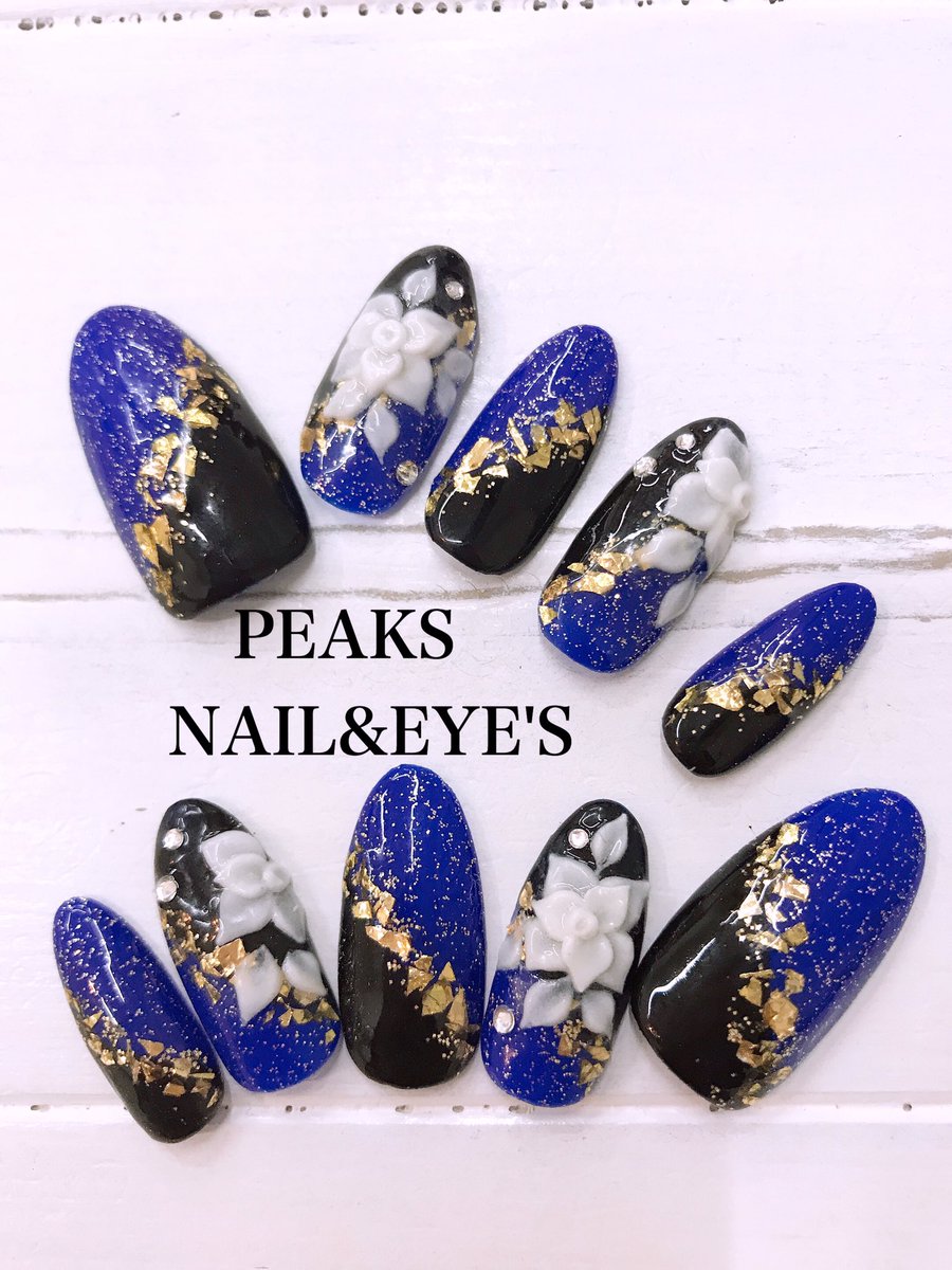 Peaks Nail Eye S 成人おめでとう 3d 3dネイル 成人式 和 アート 爽やか お花 ネイル 山梨 山梨ネイルサロン ピークス