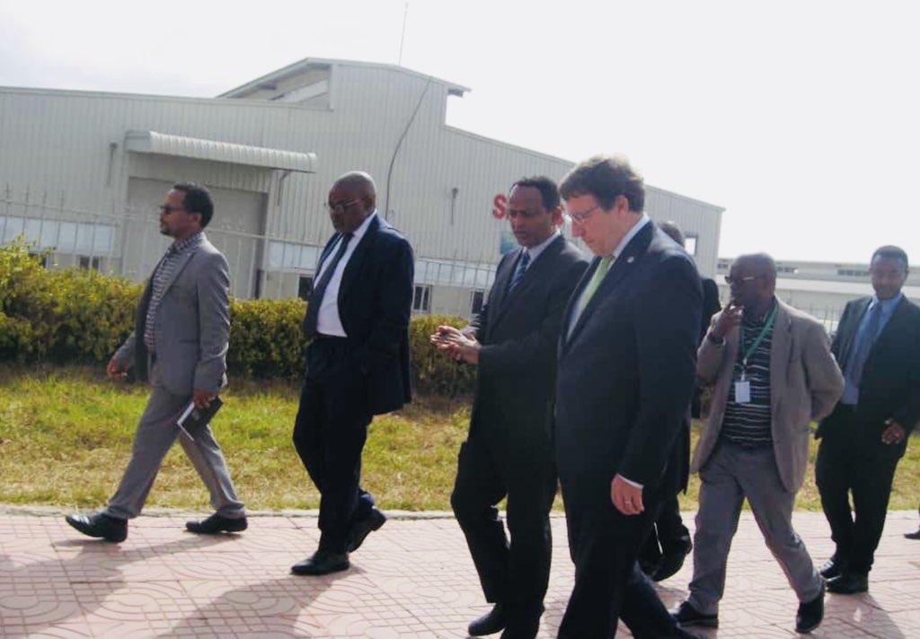fitsumaregaa's tweet photo. UNDP Administrator Achim Steiner appreciated the industrialization strategy of #Ethiopia &amp; pledged his support during his visit to the top 2 employers &amp; exporters-Shints Garment &amp; George Shoe in Bole Lemi Industrial Park. Workers dormitories are also under construction! @ASteiner https://t.co/Vv4to9AAwK