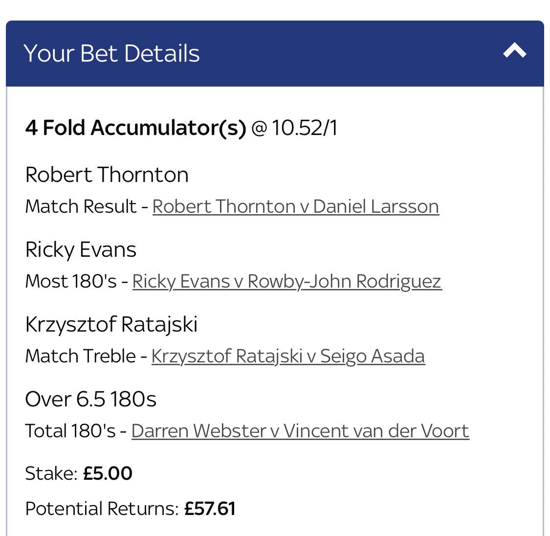 DTroubleTips's tweet image. Afternoon sesh acca 🎯🎯

Will be doing a £5-£100 roller for the full day aswell 🙌🏻