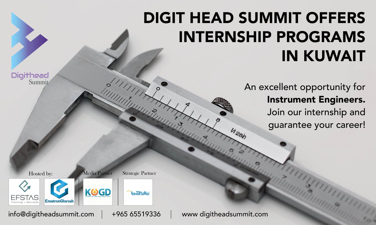 HeadDigit's tweet image. Get the best internship through the recognized company. Start your career like a pro.
Visit: digitheadsummit.com
#DigitHeadSummit #Internships #internshipsinKuwait #Kuwait #Summit2019 #Summits #InstrumentEngineers