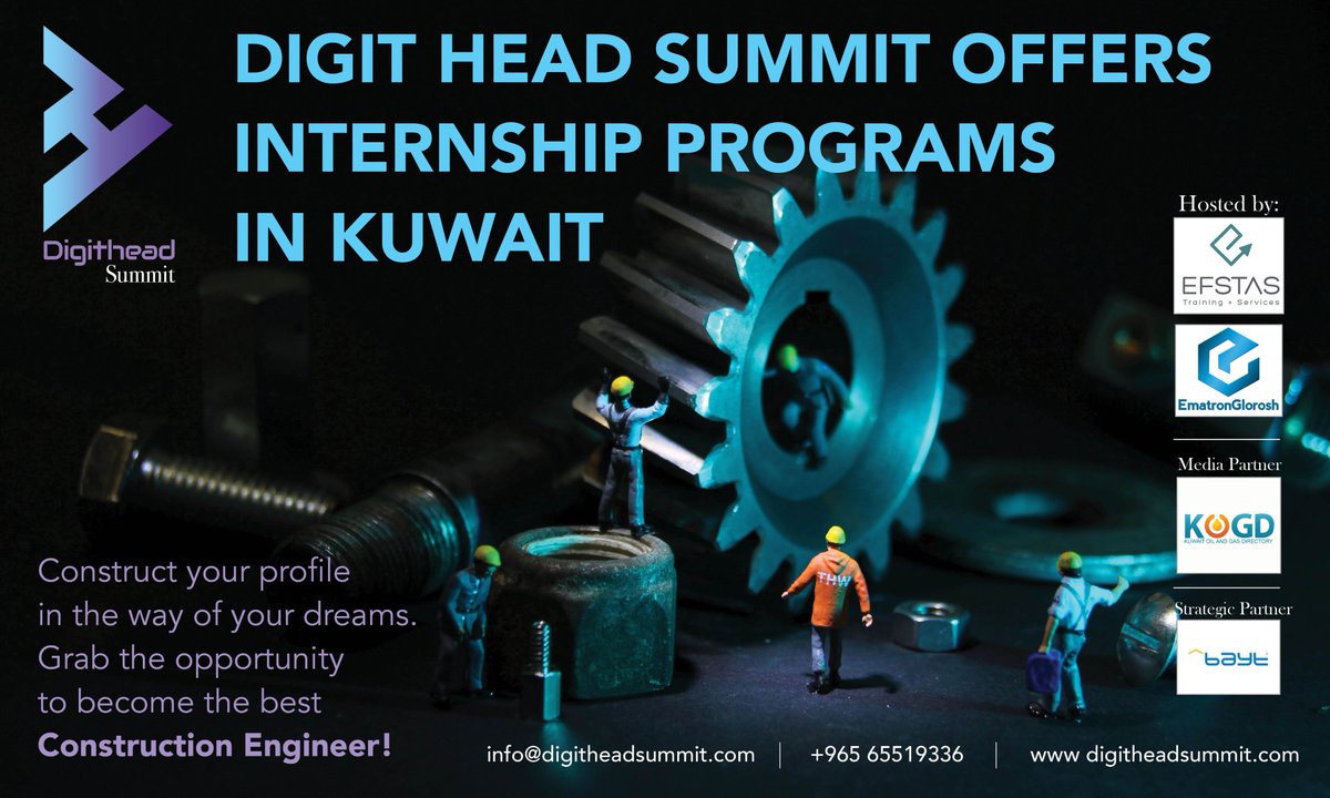 HeadDigit's tweet image. Become a recognized intern and strengthen your future. Miss not this opportunity to gain the exclusive
Visit: digitheadsummit.com
#DigitHeadSummit #Internships #internshipsinKuwait #Kuwait #Summit2019 #Summits