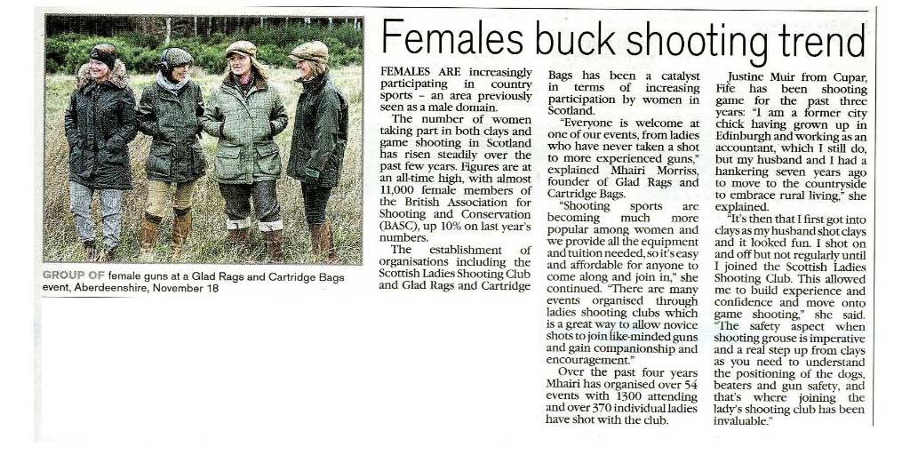 BascWomen's tweet photo. Scotland ladies in the news again! Article in the Scottish Farmer @ScotLadiesShoot #BASCladies https://t.co/eCgNzxeHXO