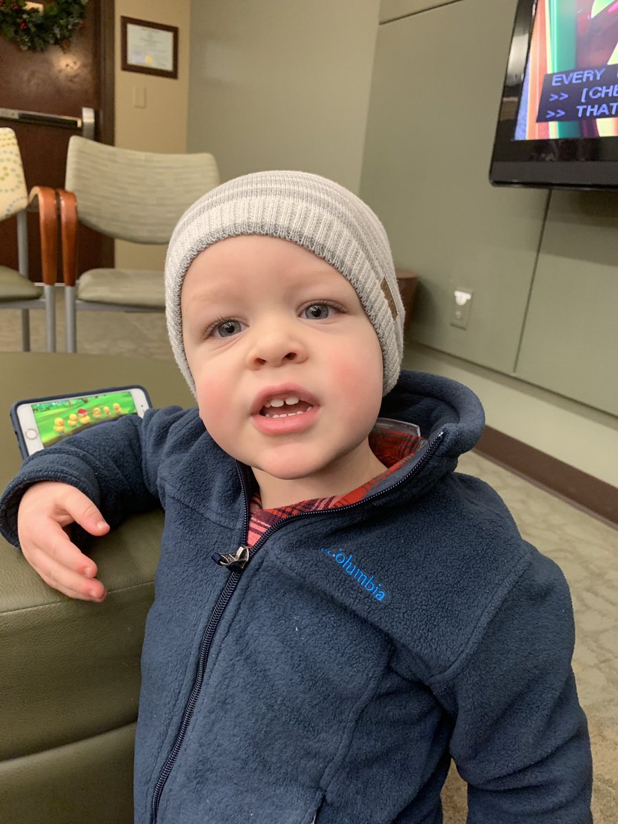 four0two's tweet photo. Hanging with the #Jaceman this morning before he gets tubes put in.  As usual, he’s being a trooper. https://t.co/pB5ueCHhTK