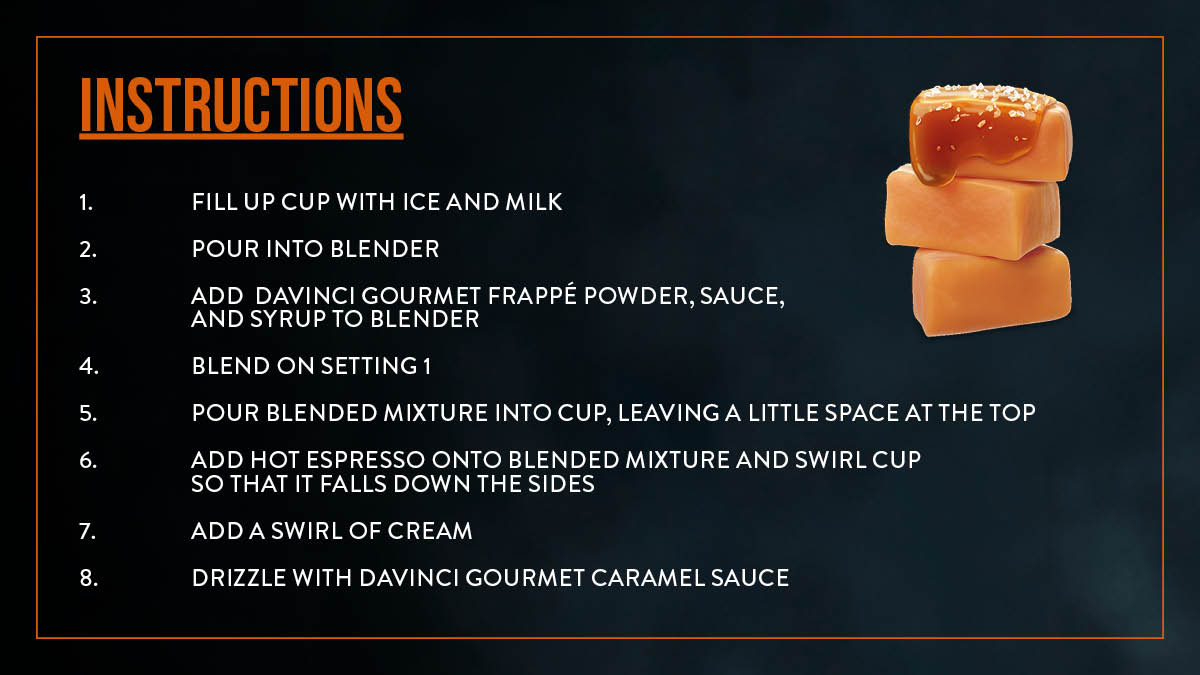 Give your customers a naughty treat this Christmas and indulge with a decadent Salted Caramel Floating Espresso Frappe. Guaranteed to put you on the good list. #WeAreDaVinciGourmet
