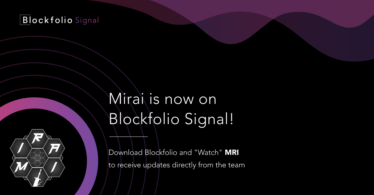 CoinMirai's tweet photo. We are excited to join Blockfolio Signal to keep you updated on our latest project updates.

You can view @CoinMirai updates via the  @blockfolio app or https://t.co/tkGQBntA4h

We would like to thank #Blockfolio and #BlockfolioSignal for giving us a voice on their platform. https://t.co/1vyOE25s1X
