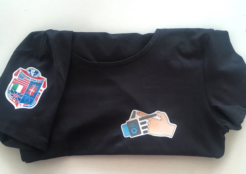 InfinityBotsFLL's tweet image. We’ve just printed and tested our first shirt for the @firstlegoleague #robotics #competition. #FLLItalia