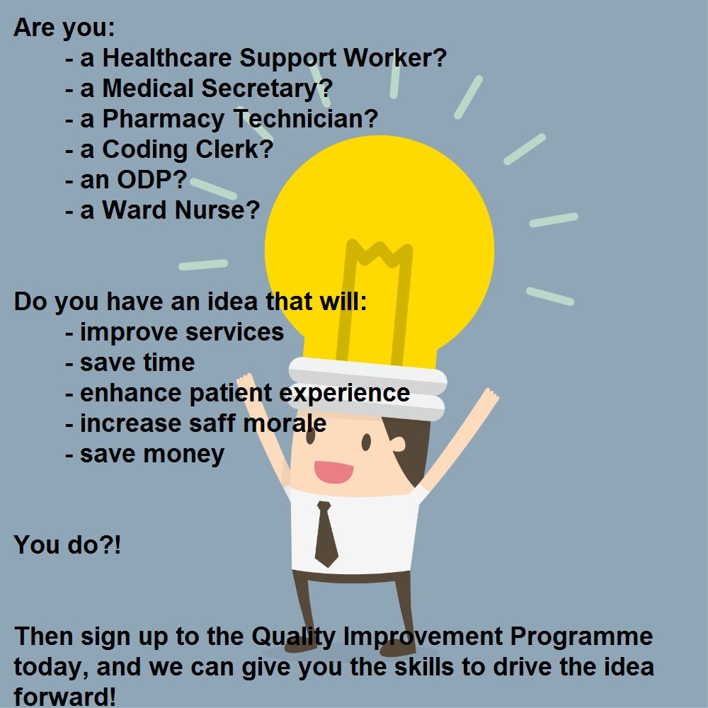 2021 Quality Improvement Programme (@ulht_qip) on Twitter photo Anyone can sign up to the <a href="/ULHT_QIP/">2021 Quality Improvement Programme</a> Quality Improvement Programme.
If you have an idea for improvement then we want to hear from you! #DeliveringExcellence @JanSobieraj <a href="/barrowboy2/">Kevin Turner</a> <a href="/MelvinWar2004/">Michelle Rhodes</a> @mbrassin76 <a href="/ULHT_News/">NHS United Lincs</a> Anyone can sign up to the <a href="/ULHT_QIP/">2021 Quality Improvement Programme</a> Quality Improvement Programme.
If you have an idea for improvement then we want to hear from you! #DeliveringExcellence @JanSobieraj <a href="/barrowboy2/">Kevin Turner</a> <a href="/MelvinWar2004/">Michelle Rhodes</a> @mbrassin76 <a href="/ULHT_News/">NHS United Lincs</a>