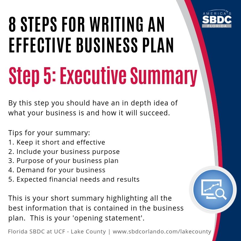 SBDCLakeCounty's tweet image. #NationalBusinessPlanWritingMonth #8Steps #5of8