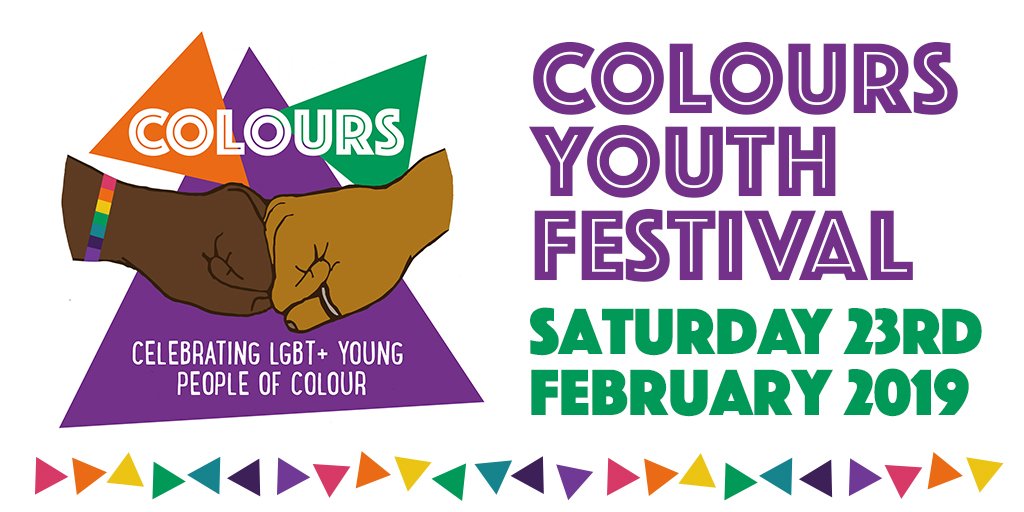 Genderintell's tweet image. COLOURS YOUTH FESTIVAL is Saturday 23rd of February!

A day celebrating LGBT+ young people of colour with space to explore, learn about our identities and meet other LGBT+ young people of colour.

Travel bursaries available.  Email youthwork@genderedintelligence.co.uk for info