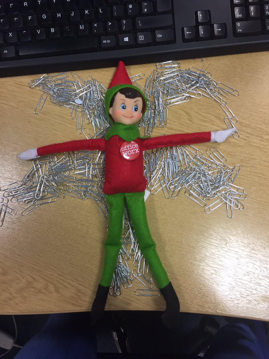 UniversalUniUK's tweet photo. Given the lack of snow Ernie had@to find something else to make@snow angels with! #OfficeworxElf https://t.co/UOpaB0rZeh