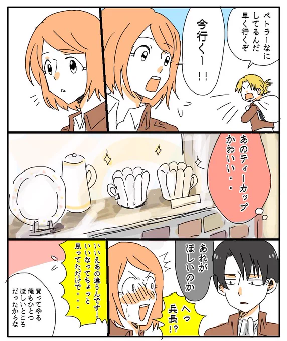 すこやか兵団⑤ リヴァペトの場合
「思い出の品」#進撃の巨人 #リヴァイ班 