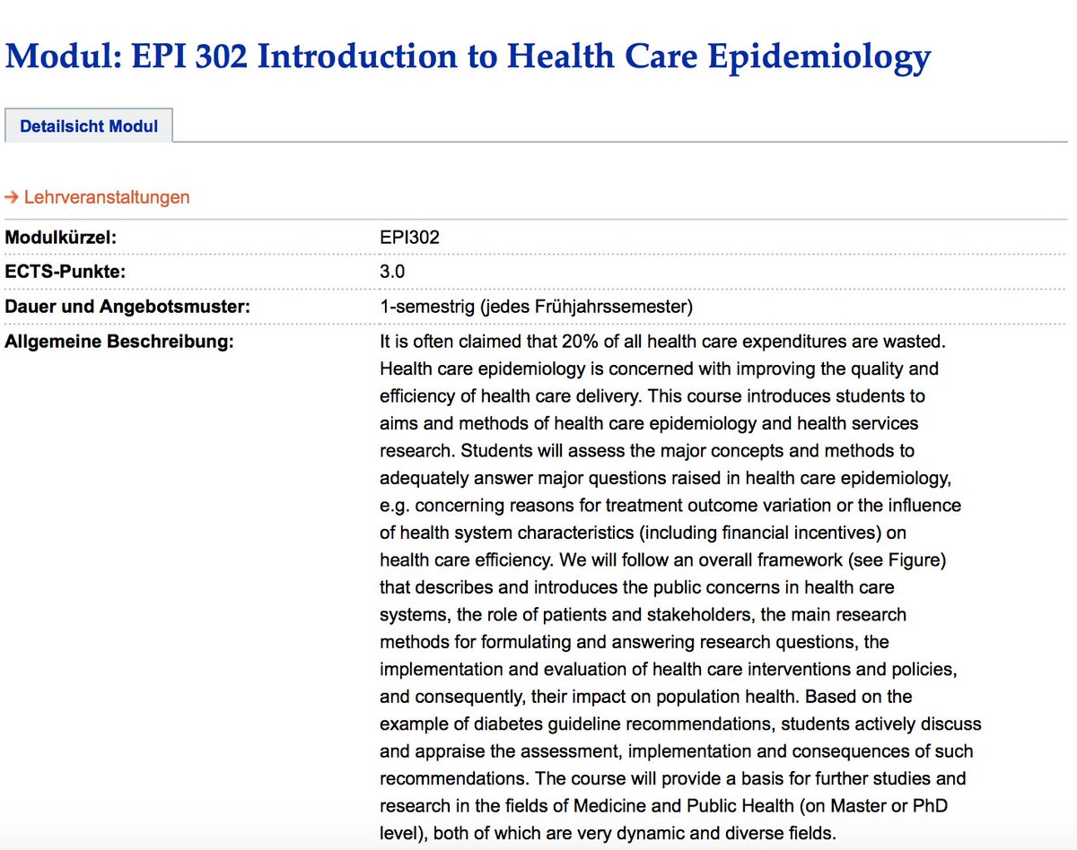 We are very proud to be introducing a new course, starting from the upcoming academic semester. "Introduction to Health Care Epidemiology" will aim to acquaint students to the aims and methods of health care epidemiology &amp; health services research.
Link: idrialit.uzh.ch/FS19/lehrangeb…