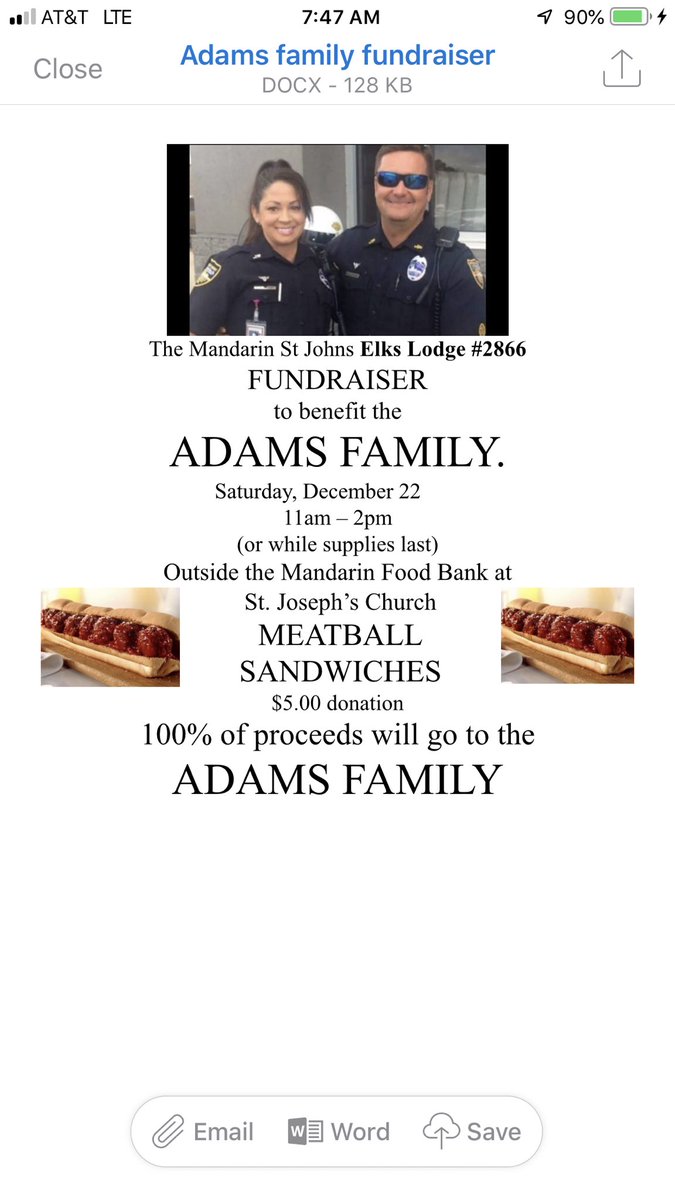 Mandarin_HS_FB's tweet image. Please share this information about an upcoming fundraiser for the Adams Family!