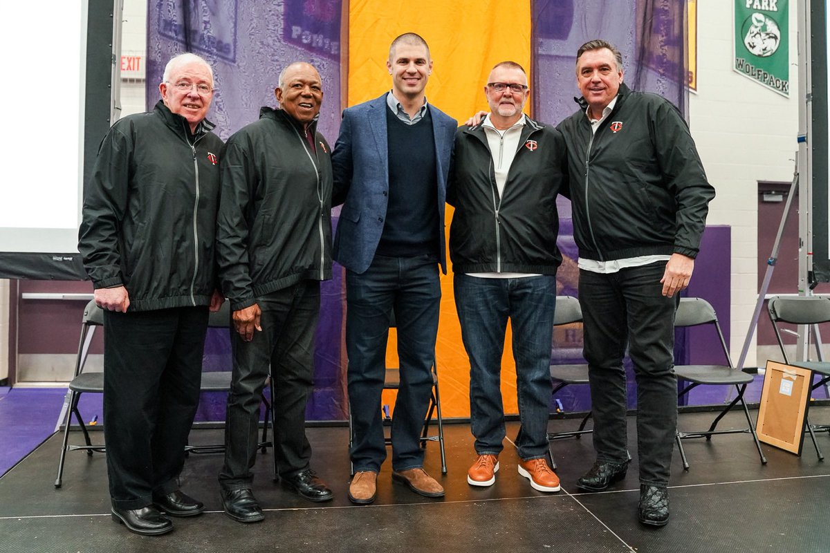 Today at Cretin Derhan Hall H.S. we surprised Joe with the announcement that the Twins will be retiring his #7 this summer. Congratulations Joe in your career in baseball and in your family life. 👍⚾️