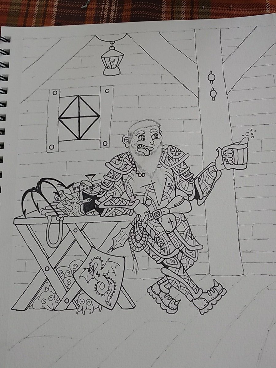 Mythicalicalyps's tweet photo. Just finished the ink on a commission piece. Now to add color and shadows https://t.co/TFV6p6Tg6e